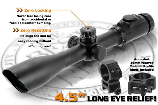   Leapers () SCP3-P3944AOLW 30mm SWAT 3-9X44 Full Size A.O. Range Estimating Mil-Dot RGB EZ-TAP Illuminated Scope